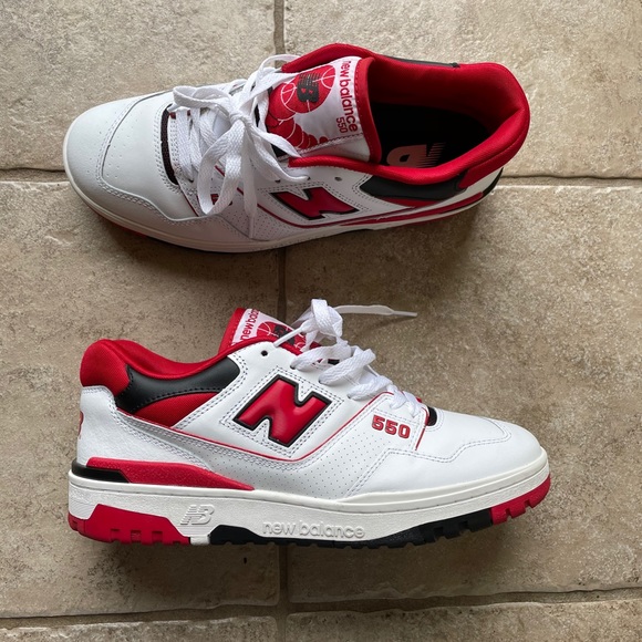 New Balance | Shoes | New Balance 55 White Team Red Bb550se Sz 95 | Poshmark